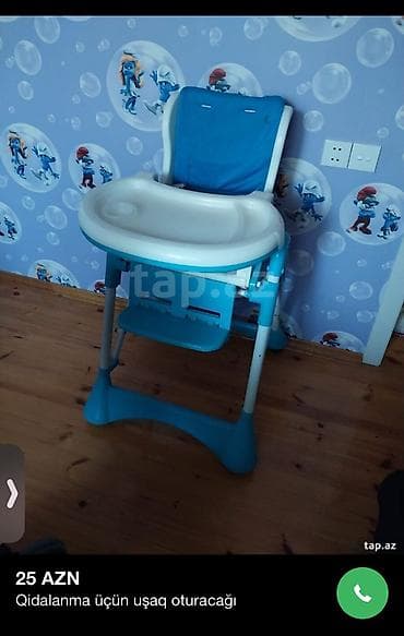 Uşaq yemək kreslosu - Yemək üçün geniş və çıxarıla bilən plastmas