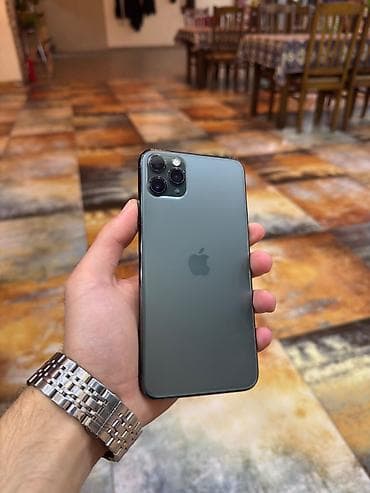 iphone 7 plus 2 el: IPhone 11 Pro Max, 64 GB, Matte Midnight Green, Simsiz şarj, Face ID, Sənədlərlə — 1