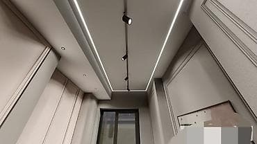 demir qapilar darvazalar: Gizli LED işıqlandırma ilə alçıpan tavan dizaynı və quraşdırılması — 6