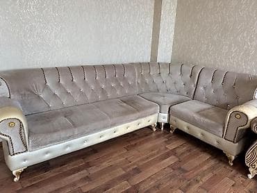 Ev üçün mebel: Künc divan, Açılmayan, Bazalı, Vеlur parça, Çatdırılma yoxdur — 1