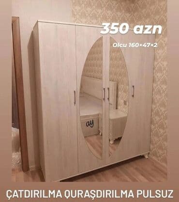 Yeni, Açılan, 4 qapılı Düz dolab, Qarderob, paltar dolabı, Azərbaycan