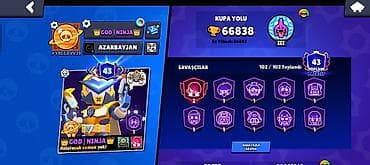 Brawl Stars oyunu üçün hesab - Kuboklar: 66,838 (rekord 66,842) -