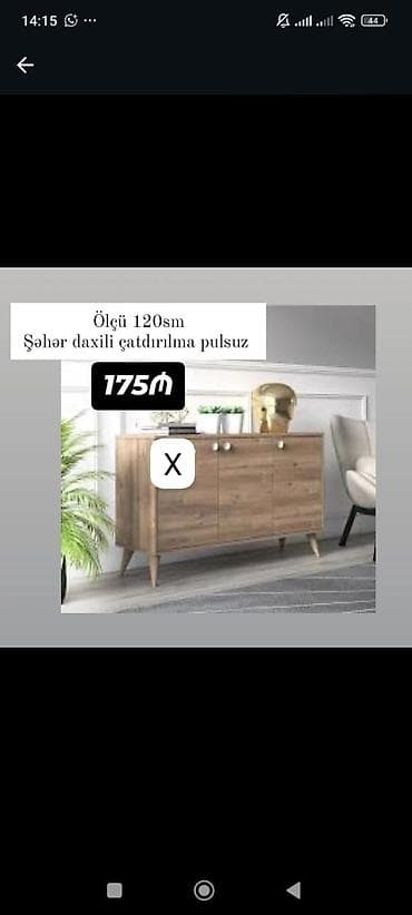 kitab refi: Mebel: Minimalist dizaynlı komod/TV altlığı - Ölçü: 120 sm (eni) - — 1