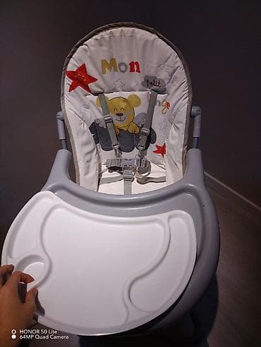 maşa i medved: Uşaq yemək stulu - Yumşaq dəstəklikli oturacaq və arxa hissə — 7