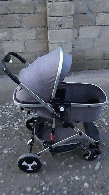 Uşaq arabası – çoxfunksiyalı beşik tipli model - Rəng: Boz (gümüşü