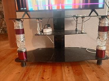 dodo mebel: Düz TV altlığı, Polkalı, Şüşəli — 2