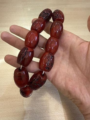 bijuteri: 20 x 25 mm Ölçülerinde Qədim Kəhrəba Təsbeh. Baba Yadigarıdır — 1