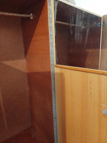 dehliz mebeli: İşlənmiş, 3 qapılı, Güzgülü, Qəhvəyi, Taxta, Açılan, Düz dolab — 2