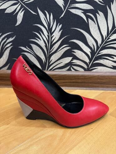 Ботинки и ботильоны: Туфли, Размер: 37, цвет - Красный, Б/у — 2