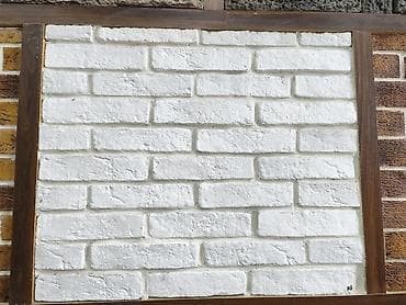 Ağ dekorativ kərpic panellər - Material: yüngül dekorativ kərpic/daş