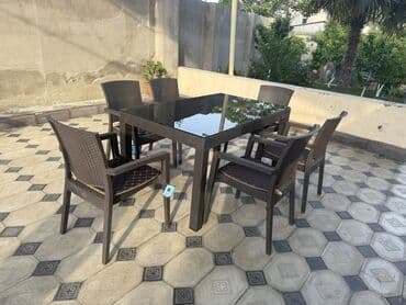 bineqedide satilan heyet evleri: Balkon üçün, Açılmayan, Kvadrat masa, 6 stul — 1