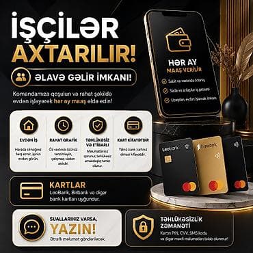 iş bakı: Evdən işləmə imkanı – komandamıza qoşulun və hər ay maaş qazanın! — 1