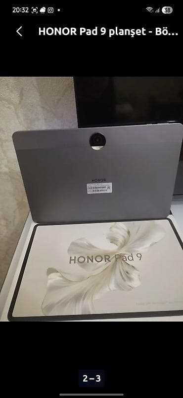 dinləmə cihazı: HONOR Pad 9 planşet,az iwlenib,ela veziyetdedi - Böyük ekranlı, nazik — 2