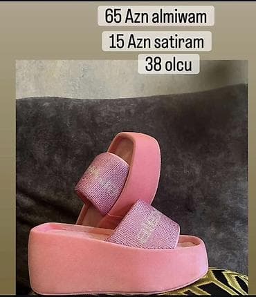 Мужская обувь: Məhsul: Qadın platformalı şıp-şap (şlepa) - Rəng: Açıq çəhrayı - — 1