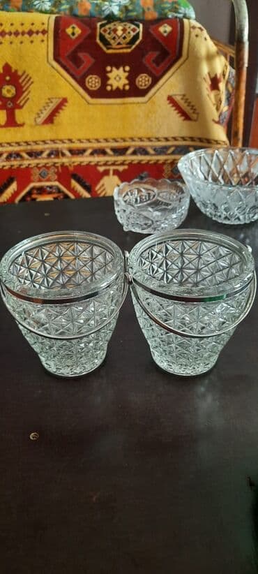 вазы из богемского стекла: Klassik süfrə və dekor dəsti - Şüşə dekorativ vaza: əl işi görünüşlü — 5