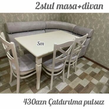 mətbəx ucun divan: ✔️Sifarişlə✔️ *✔️Kuxna üçün dest 1 masa 2 stul künc divan dəsti✨✨* ✔️ — 8