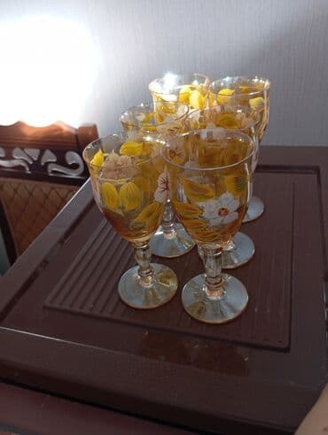 heve cuve: Qədəhlər, rəng - Qızılı, 6 ədədli dəst — 1