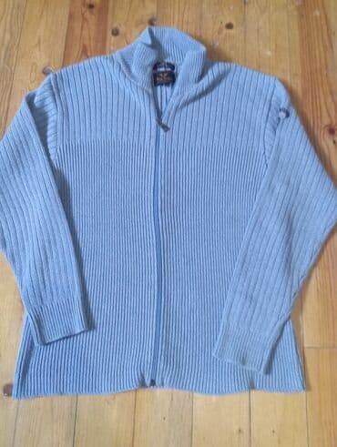 черные мужские джемперы: Мужской свитер, L, цвет - Голубой — 1