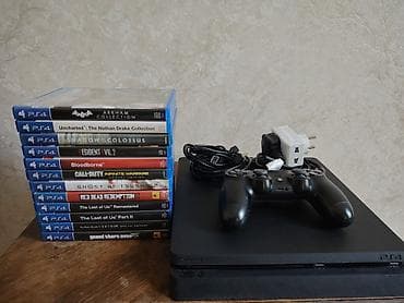 pult ps4: PS4 Slim 500GB + 12 Oyun PS5 almaq üçün satılır. Satılır, tam işlək — 1