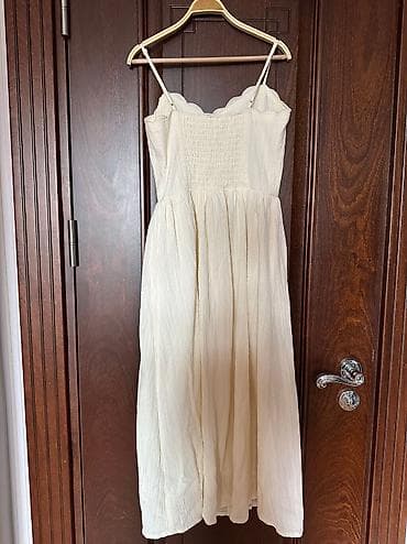 off white duks: Gündəlik don, Maksi, H&M, S — 5