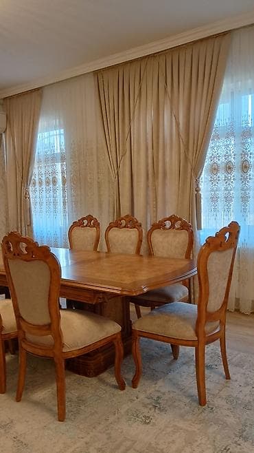 ucuz stol: Qonaq otağı üçün, Yeni, Açılmayan, Dördbucaq masa, 8 stul — 2