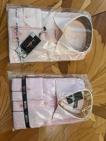 Рубашки: Мужская рубашка, M, цвет - Розовый — 1