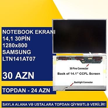 Notebook Ekranları “14,1 30pin qulaqsız 1280x800 Samsung LTN141AT07”