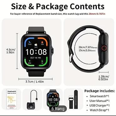 telvizor smart: Yeni, Smart saat, Smart, Sensor ekran, rəng - Qara — 2