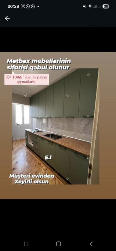 Mətbəx mebeli sifarişi - Fərdi ölçü və dizaynla mətbəx mebellərinin lalafo.az -da Mətbəx mebeli sifarişi - Fərdi ölçü və dizaynla mətbəx mebellərinin