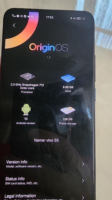 dubay telfonlar: Vivo S5, rəng - Qara, Barmaq izi — 9