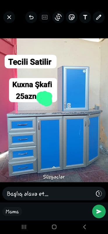 2 ci əl mebeller: Mətbəx şkafı 25azn — 1