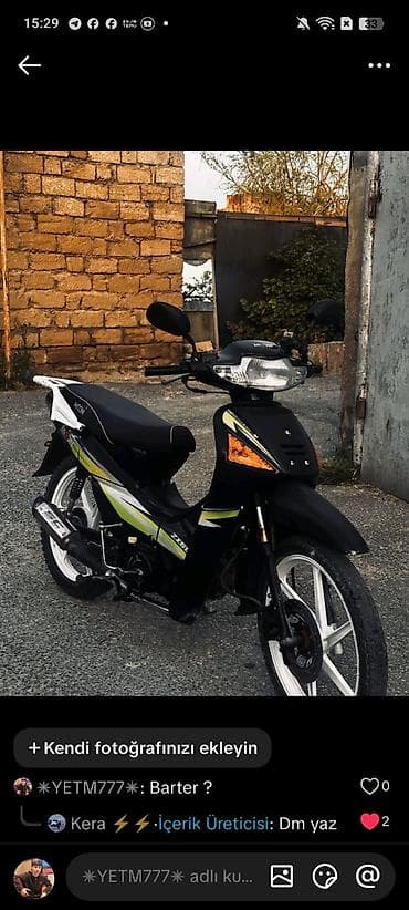 Moped/Moped tipli motosiklet – ZX50 Xüsusiyyətlər: - Model: ZX50