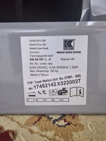 işlənmiş qacış aparatı: Kettler qaçış trenajoru - Brend/model: KETTLER (konsolda marka qeyd — 10