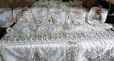 Кухонные принадлежности: Бокалы, цвет - Золотой, Стекло, Набор из 6 шт., Чехия — 1