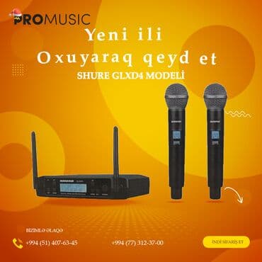 sur mikrofon: Shure GLXD4 ( Karaoke mikrofonu toy mikrofonu kabelsiz şunursuz — 1