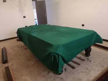 Bilyard stollarinin parcalarinin deyiwdrilmesi. Qurawdrilmasi ve