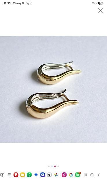 damla sırğa: Xuping Jewelry sırğaları - Model: damla formalı, zərif minimalist — 3