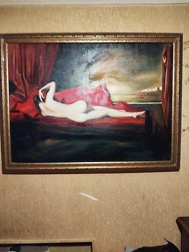 yardimli sekilleri: Yağlı boya tablo – klassik üslubda yatan qadın nü tablosu - Texnika — 2