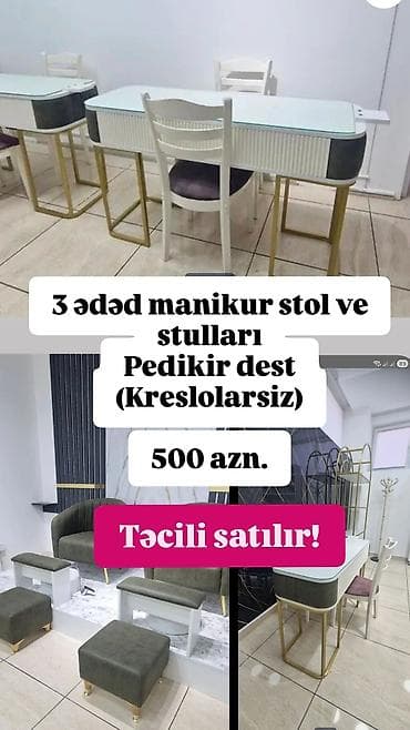 Mebel: Məhsul: Gözəllik salonu mebeli paketi - 3 ədəd manikür stolu - — 1