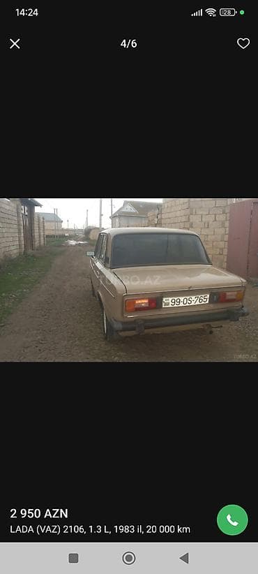 Мототранспорт: ВАЗ (ЛАДА) 2106: 1.3 л | 1983 г. 20000 км Седан — 6