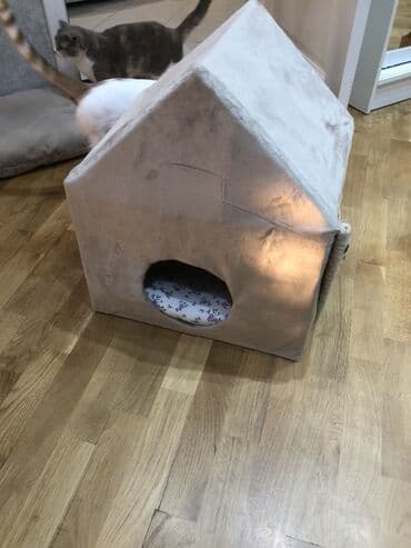 pişiy qumu: Pişik üçün rahat ev-kokon - Forma: kiçik “ev” tipli qapalı yuva — 3