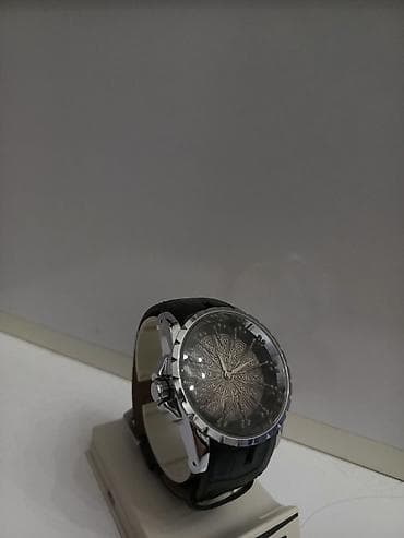 kişi aksesuarları: Kişi qol saatı – klassik dizayn - Qara rəngli dəri kəmər, toxumalı — 3