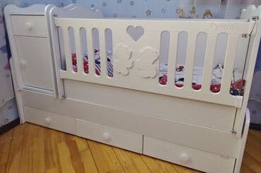 купить кровать трансформер: Oğlan və qız üçün, İşlənmiş, Təknəfərlik çarpayı, Komod — 2