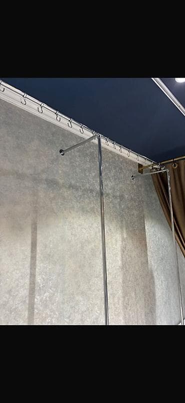 Pərdə üçün tavan relsi və dayaq sistemi - Material: xrom rəngli metal — 2