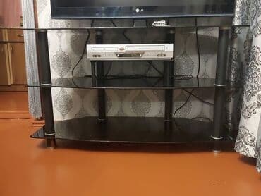 тв стенд: Новый, Прямой ТВ стенд, С полками, Стеклянный, Азербайджан — 1