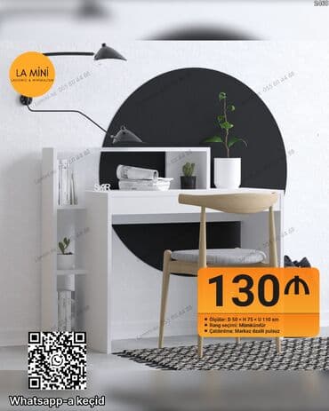 stol sekilleri: Modern iş masası – La Mini (Laconic & Minimalism) - Ölçülər — 1