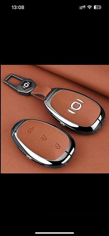 cıxol: Changan Q07 açarı üçün dəbli dərili və dəmirlu qoruyucu örtük və asma — 1