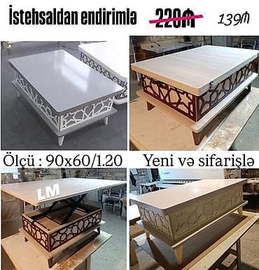 transformer stol: Transformasiya olunan jurnal/çay masası – istehsaldan endirimlə — 2