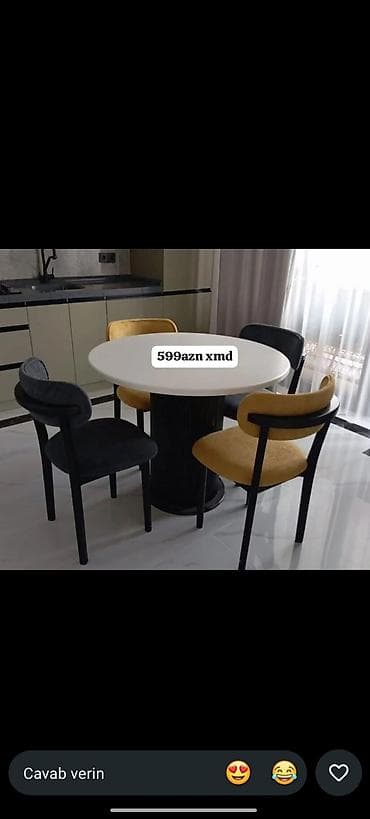 2ci el termolar: Mətbəx üçün, Yeni, Açılmayan, Yumru masa, 4 stul — 1