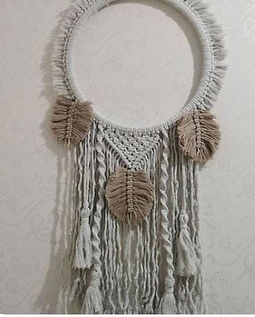 bertolesiya parca: Pano Boho üslubunda makrame divar bəzəkləri - Material: 100% pambıq — 4